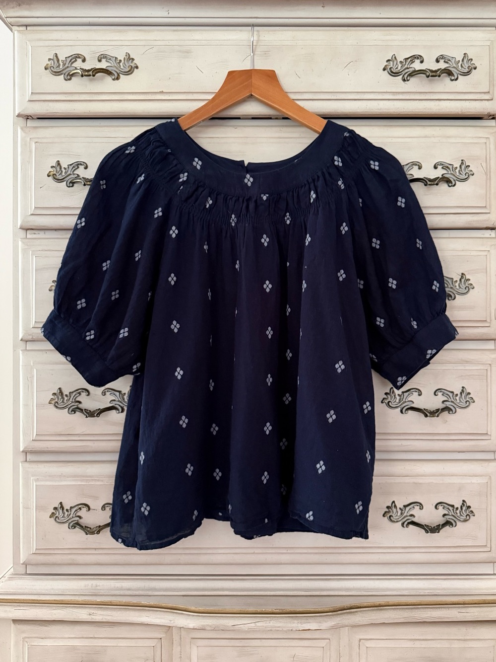 J. Crew Navy Boho Blouse Top